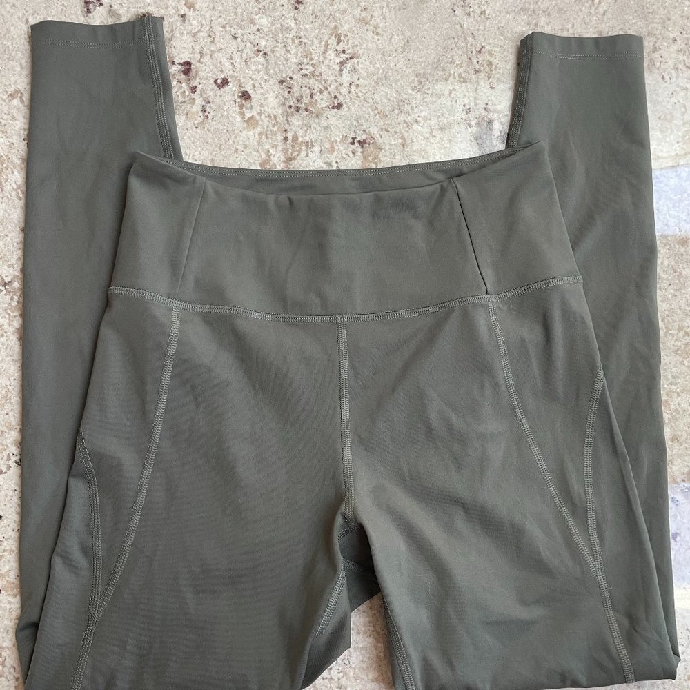 The Girlfriend Collective, High Rise Compressive Legging, Thyme, Size 10